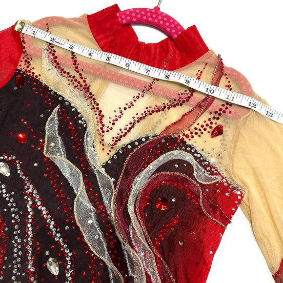 Used once Figure Skating Dress Size 12 (7~10T) with Hair Scrunchies 130~140cm - Picture 9 of 12